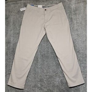 New Haggar Life Khaki Dress Pants Mens 34x29 Super Flex Waistband Chino Slim Fit